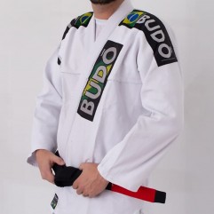Kimono Jiu Jitsu Branco Trançado Modelo Tradicion...