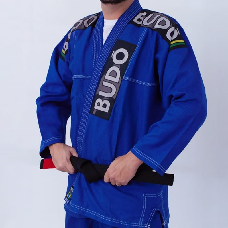Kimono Jiu Jitsu Azul Trançado Modelo Tradicional...