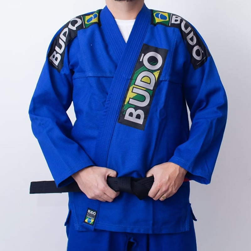 Kimono Jiu Jitsu Azul Trançado Modelo Tradicional 03