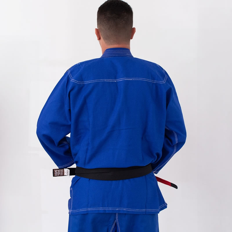 Kimono Jiu Jitsu Azul Trançado Modelo Tradicional 03
