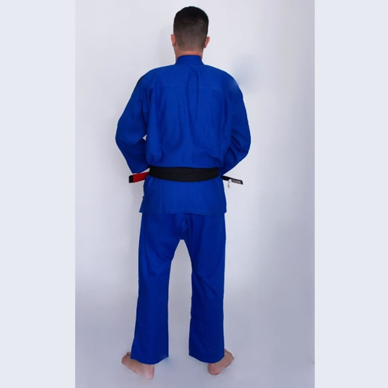 Kimono Jiu Jitsu Azul Trançado Modelo Tradicional 01
